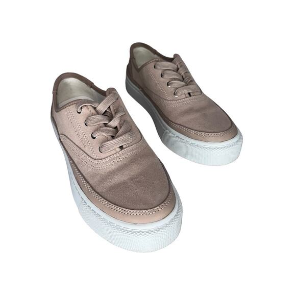 All Saints Bella Dusty Rose Pink Women's Suede Leather Platform Sneakers Size 7 - Picture 4 of 9